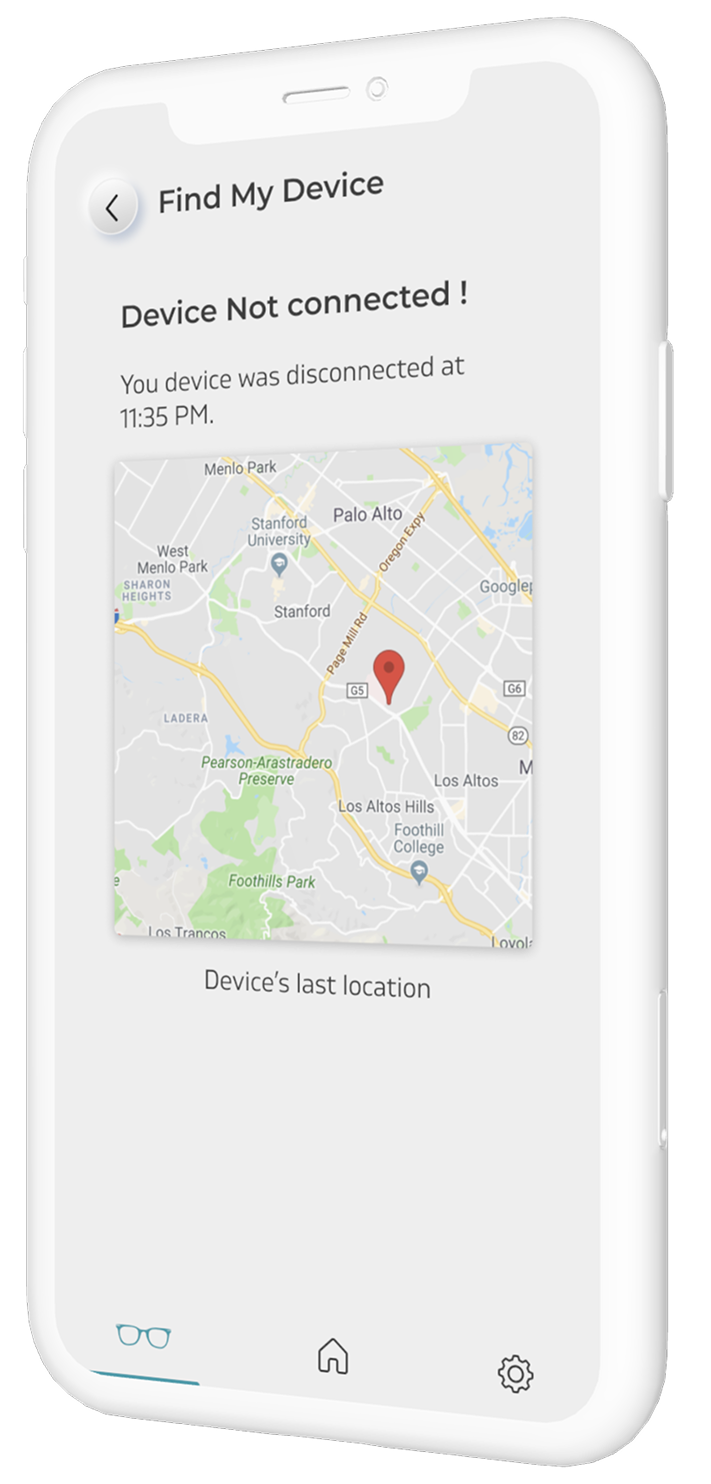 EyeX last known device location