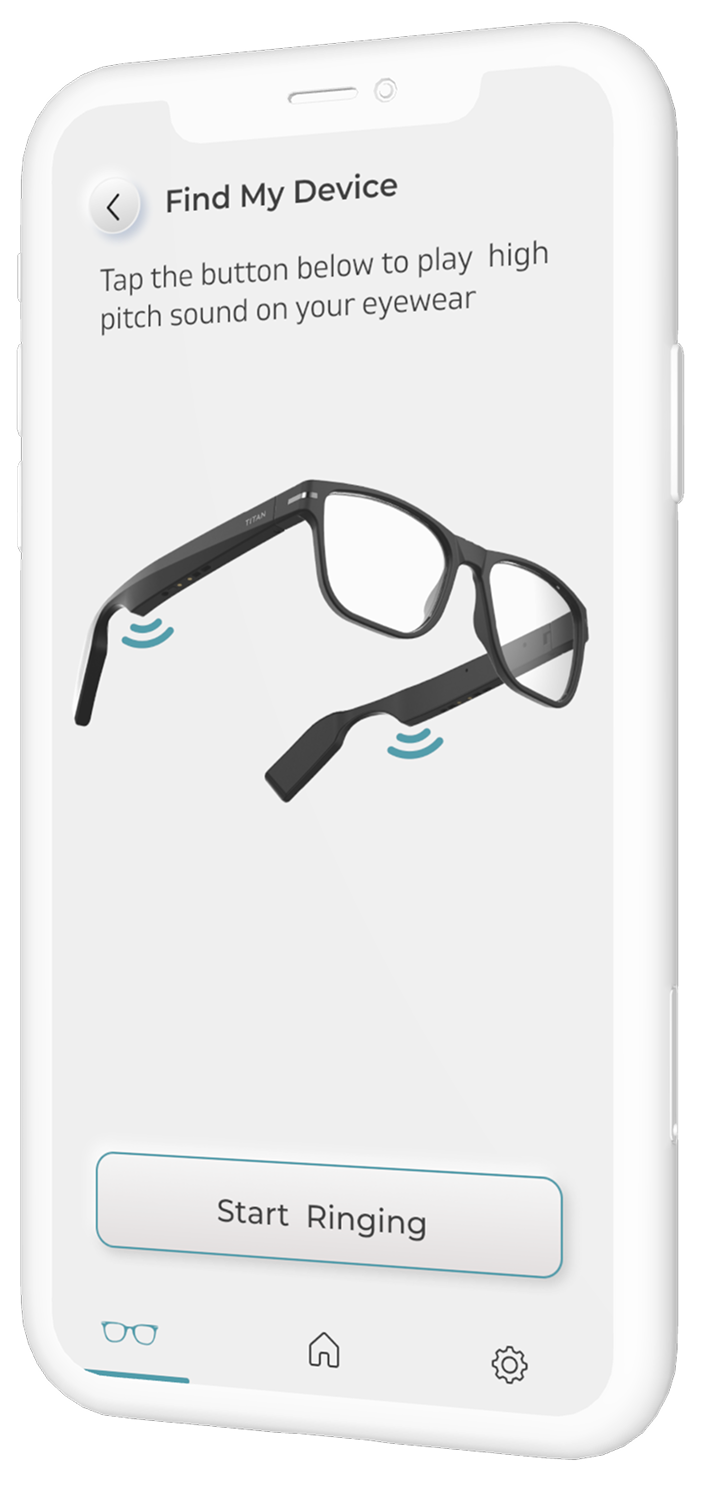 EyeX Find My Device nearby search screen